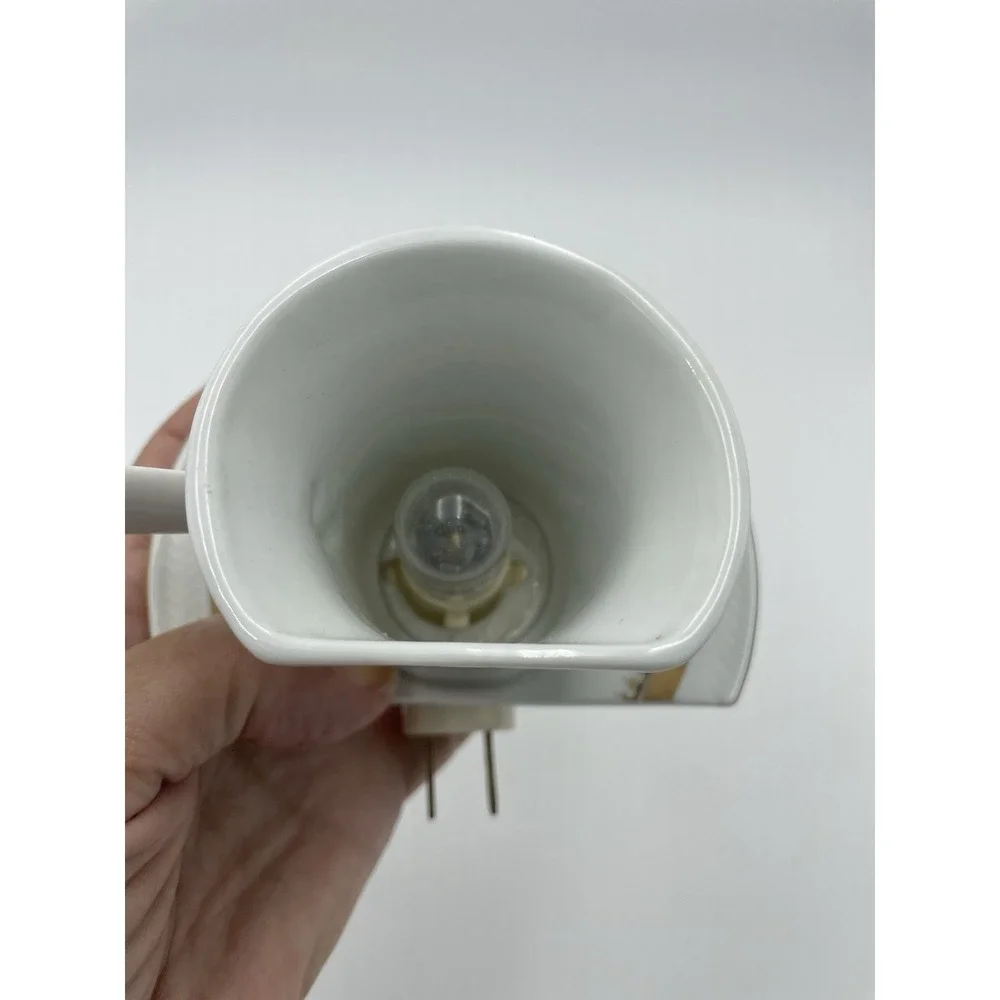 Elegant Porcelain Tea Cup‎ Nightlight Blue Gold Gilded Works